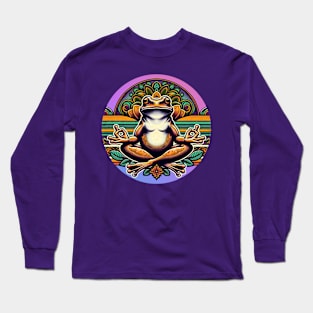 Zen Frog Meditation Circle Tee Long Sleeve T-Shirt